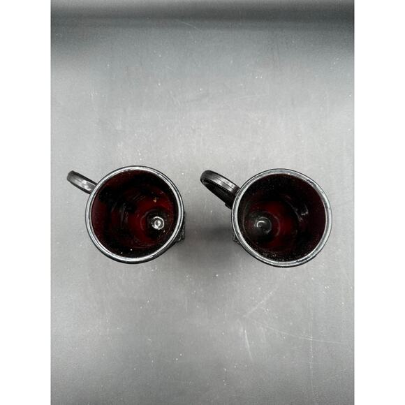 Set of 2 Vintage Avon 1876 Cape Cod Ruby Red Footed Pedestal Mugs-NIB - Picture 3 of 10